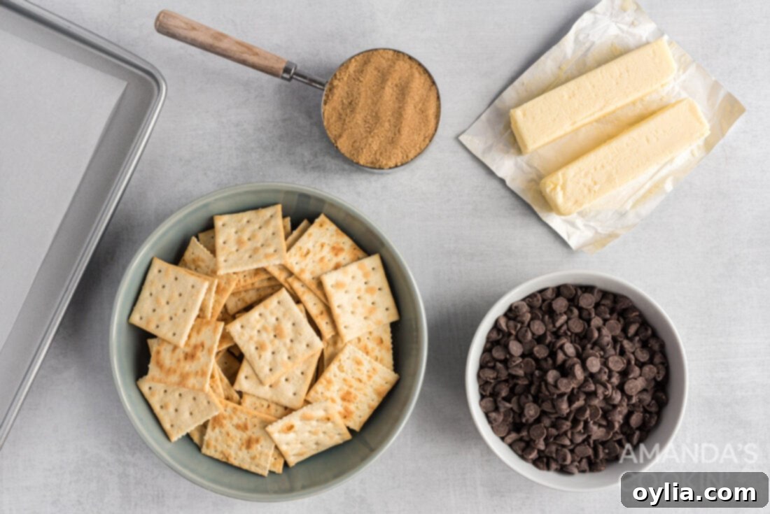 ingredients for Saltine Toffee