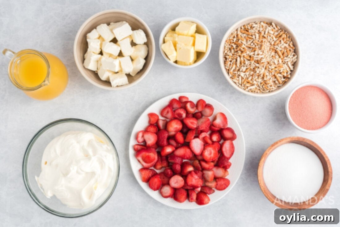 ingredients for Strawberry Pretzel Salad