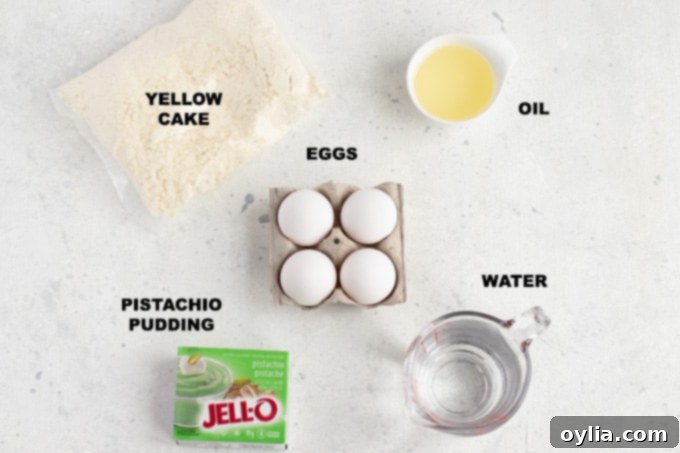 ingredients for pistachio cake