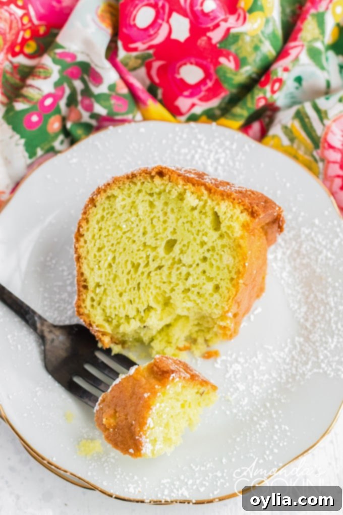 slice of pistachio cake