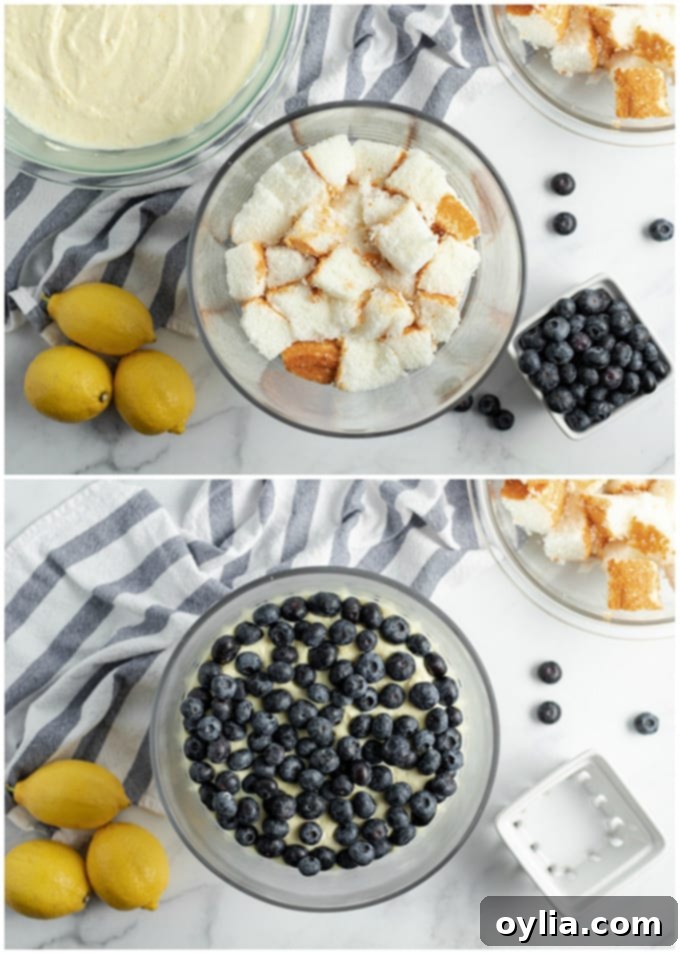 layering the trifle ingredients