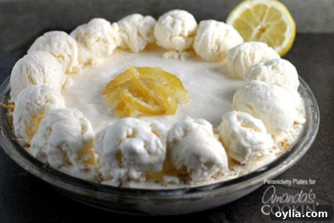A close up of frozen lemonade pie.