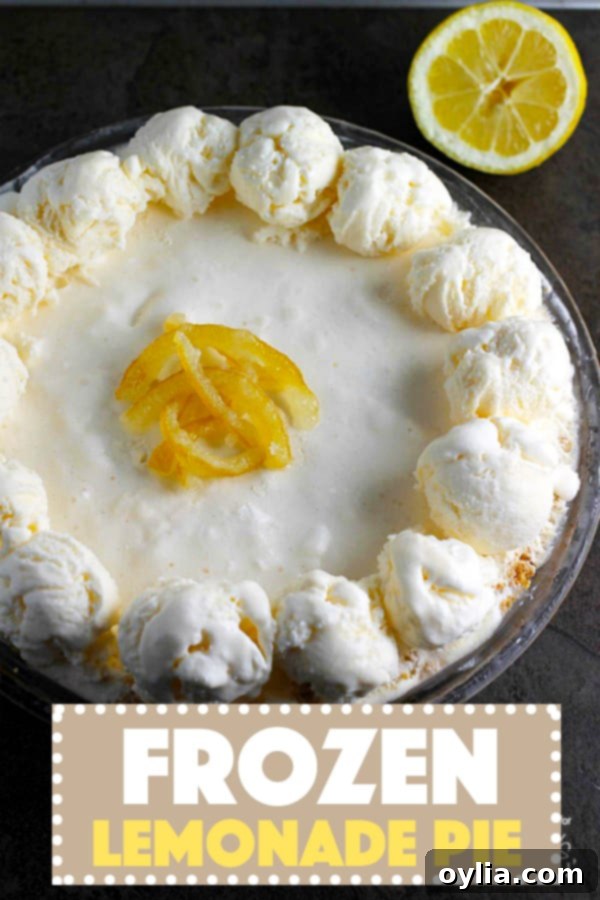 A photo of a frozen lemonade pie.