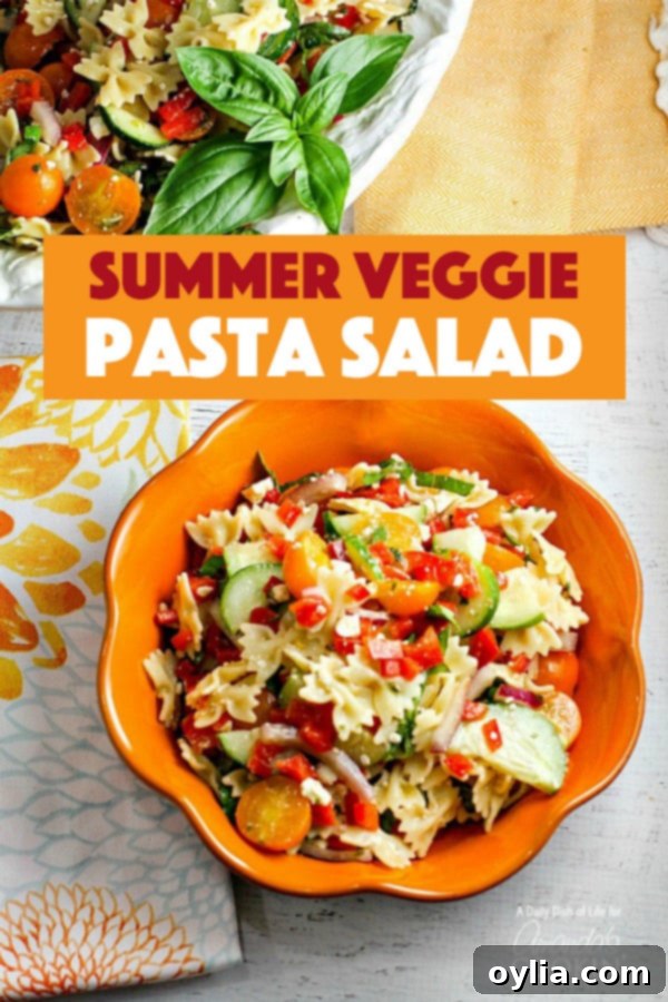 pinterest image with text for pasta salad