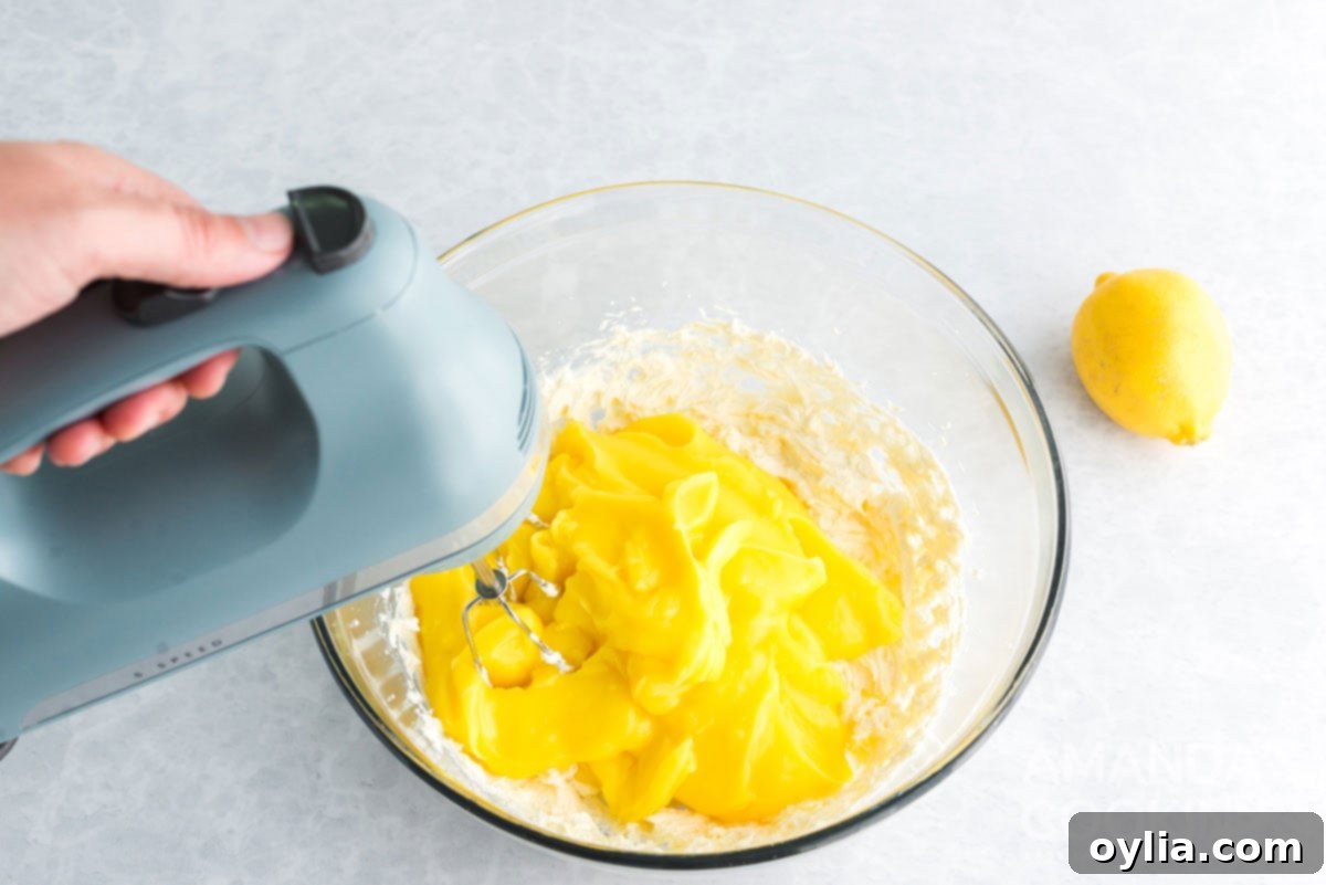 mixing pudding with cream cheese
