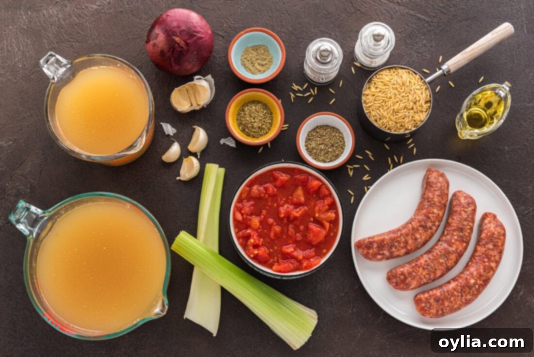 Hearty Sausage and Orzo Soup 4 Ingredients for Italian Sausage Tomato Orzo Soup