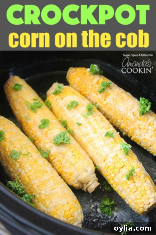 Slow Cooker Sweet Corn Perfection 7 A photo of corn on the cob in a crockpot.