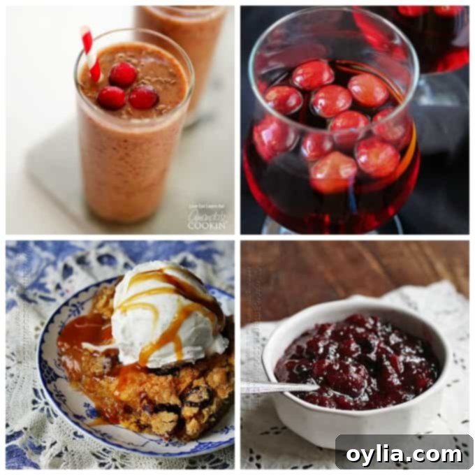 An inviting collage showcasing various delicious cranberry recipes, including sauces, drinks, and desserts, perfect for seasonal inspiration.