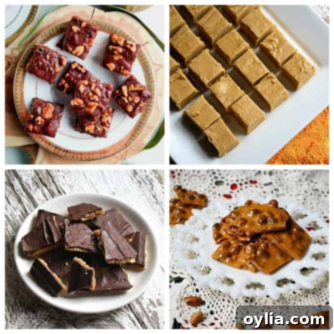 A festive collage of delicious candy and fudge recipes, perfect for holiday gatherings and sharing.