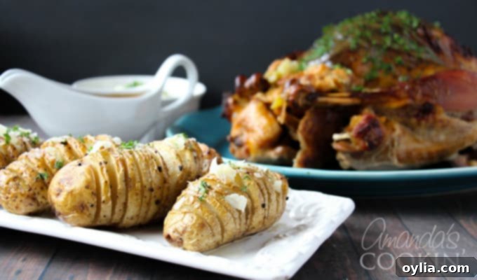 How to make Hasselback potatoes: finished dish.