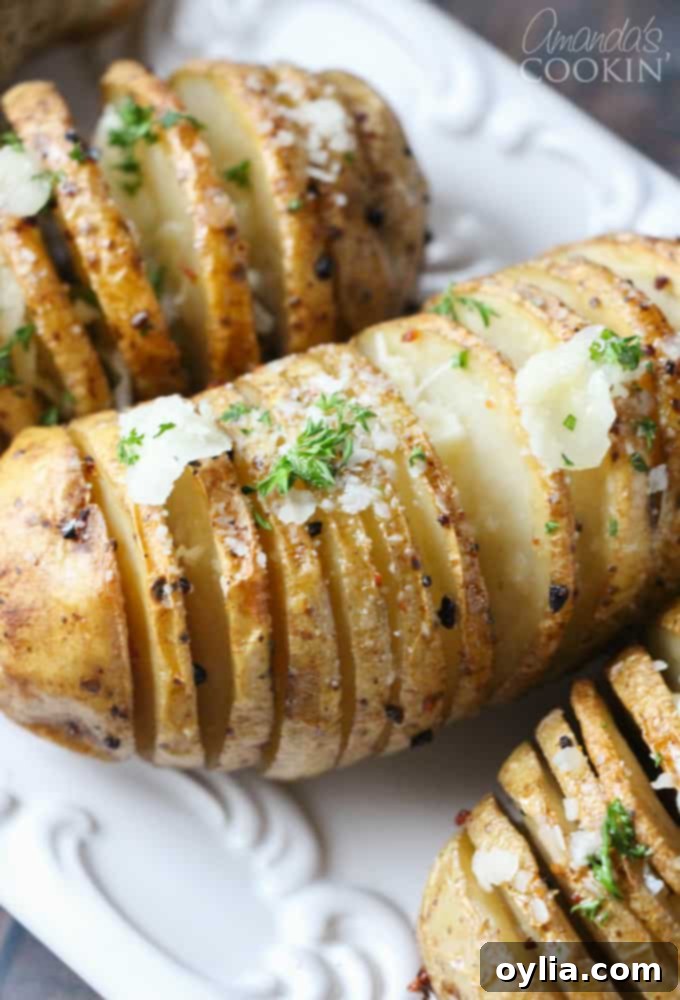 Easy hasselback potato recipe steps.