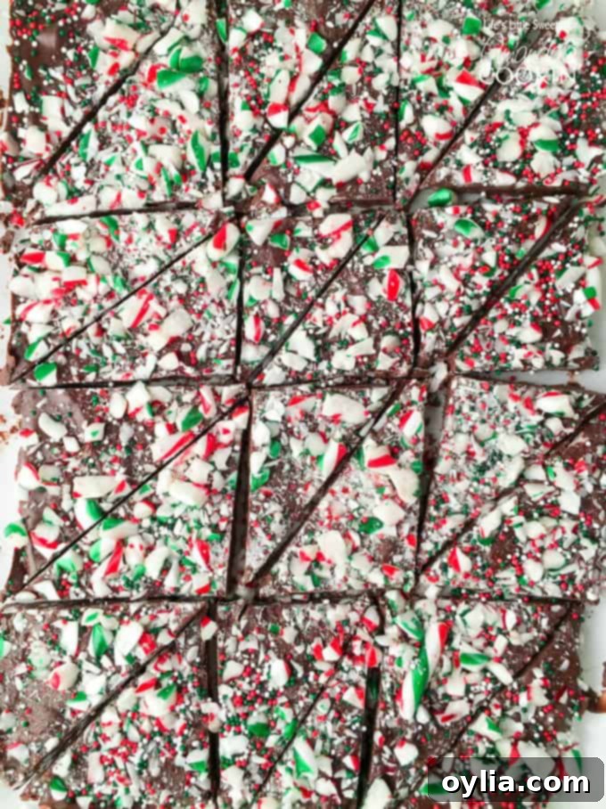 Peppermint Candy Cane Bark - all cut up and ready to go!