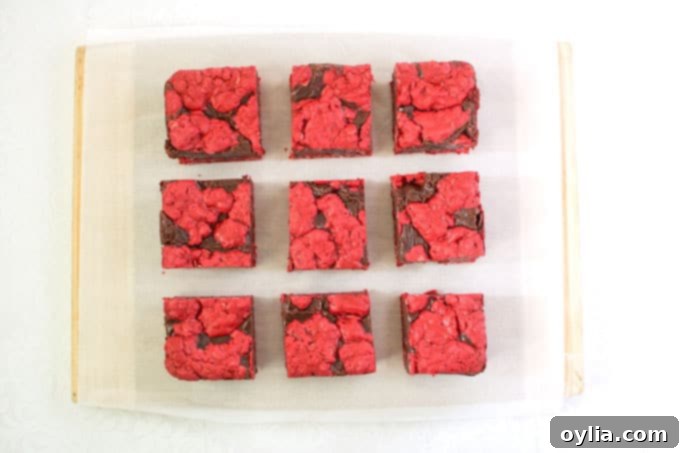 Step-by-step process of making delicious Red Velvet Oatmeal Fudge Bars, highlighting the layering.