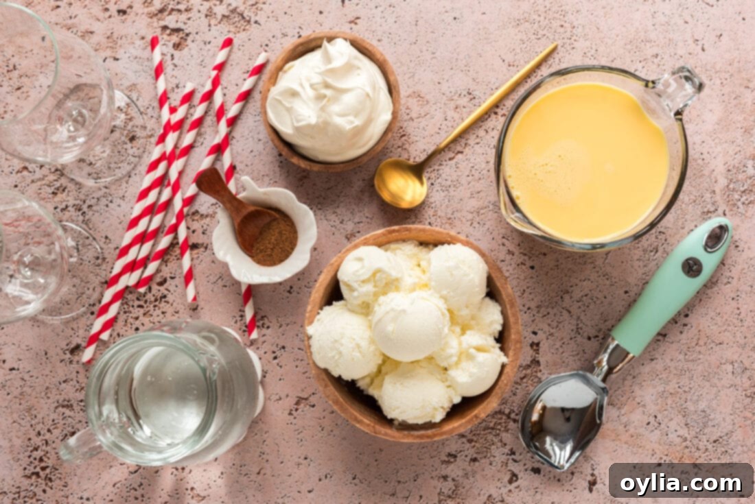 Ingredients for Eggnog Floats