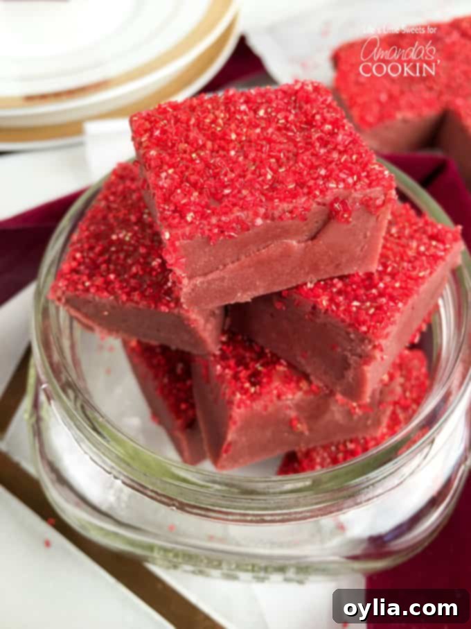 A close up of red velvet squares.