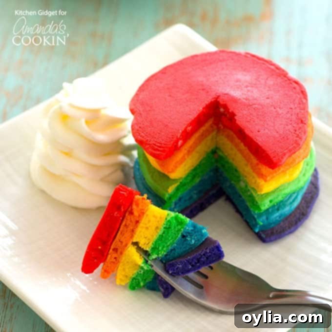Rainbow Pancakes: How to Make Them from Scratch – a close-up of colorful pancakes