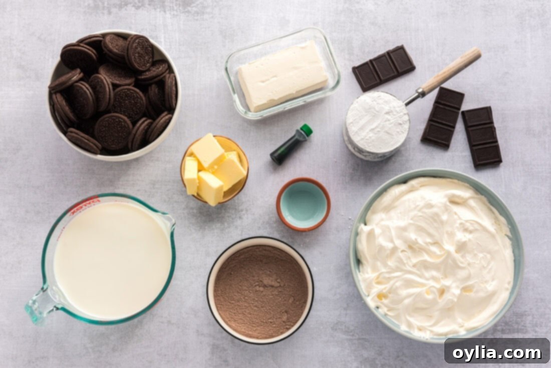 Ingredients for Mint Chocolate Lasagna