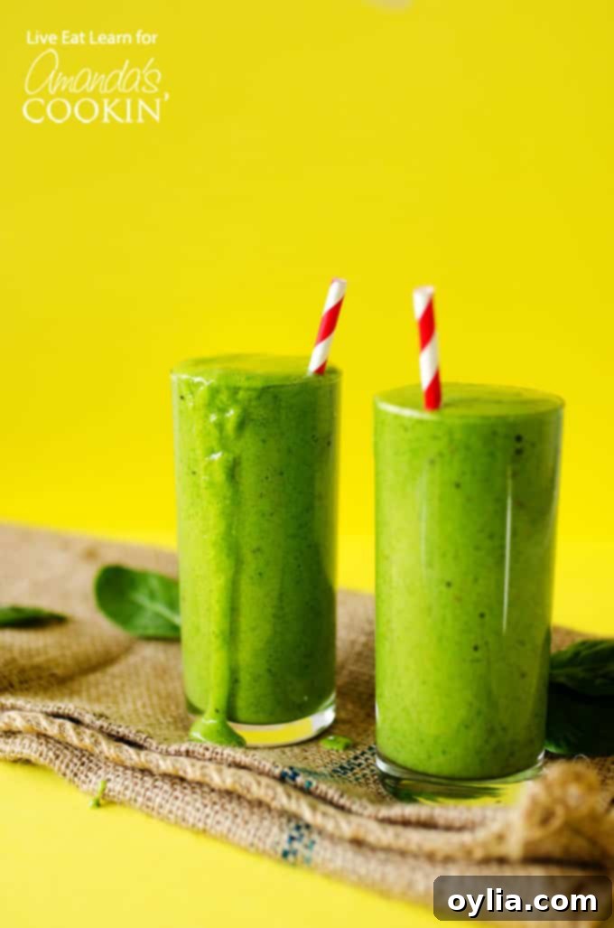 Green Smoothies on a yellow background
