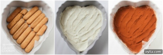 Steps to making tiramisu icebox cake