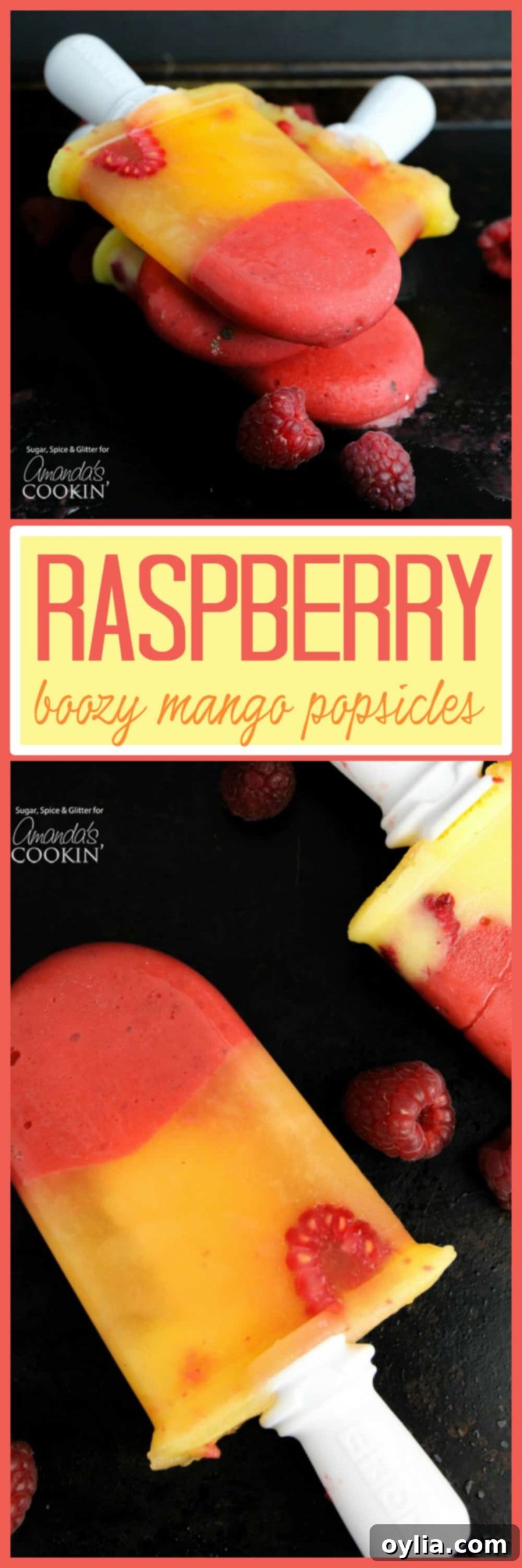 Refreshing Raspberry Mango Pops 7 pinterest image with text