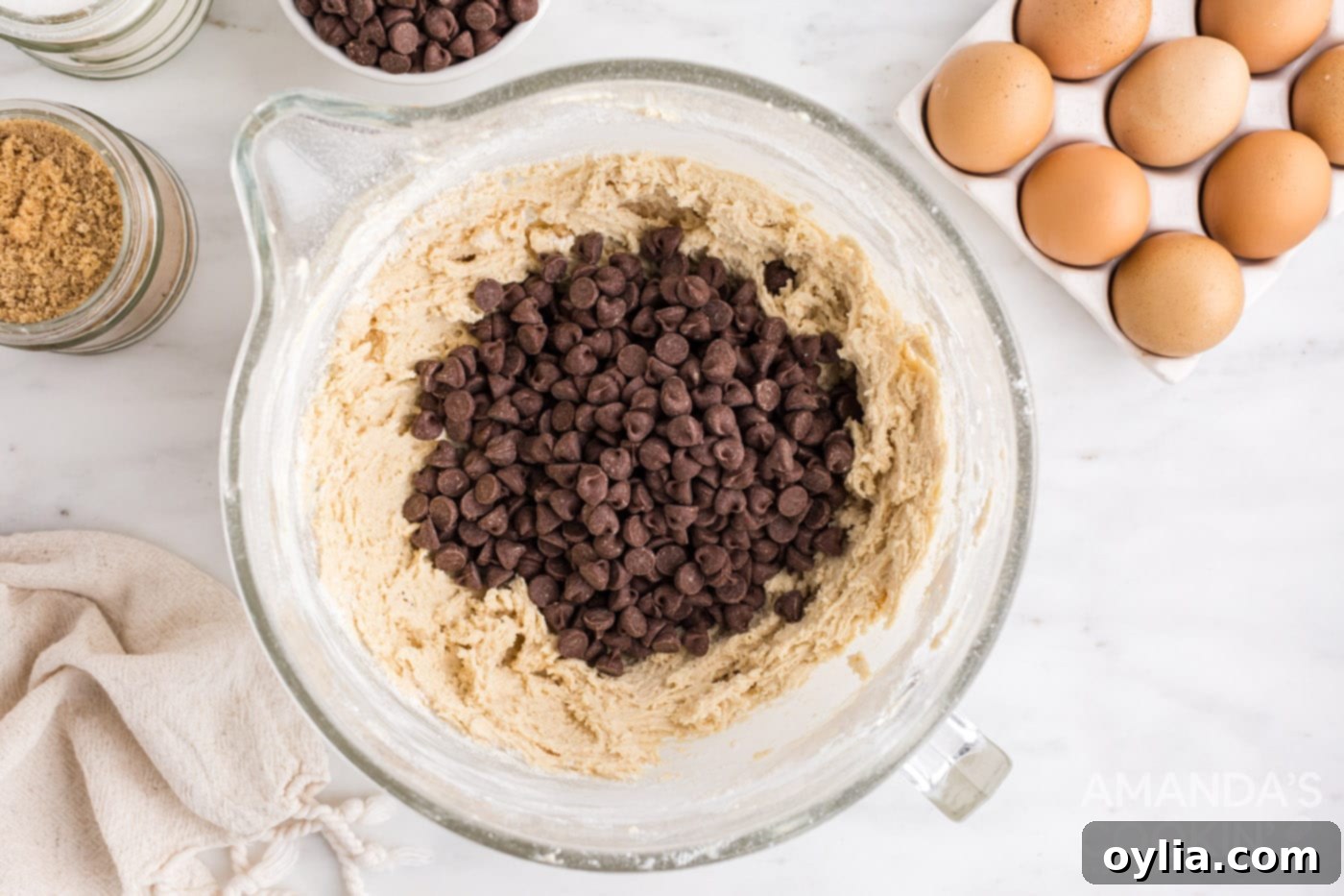 chocolate chips in cookie dough
