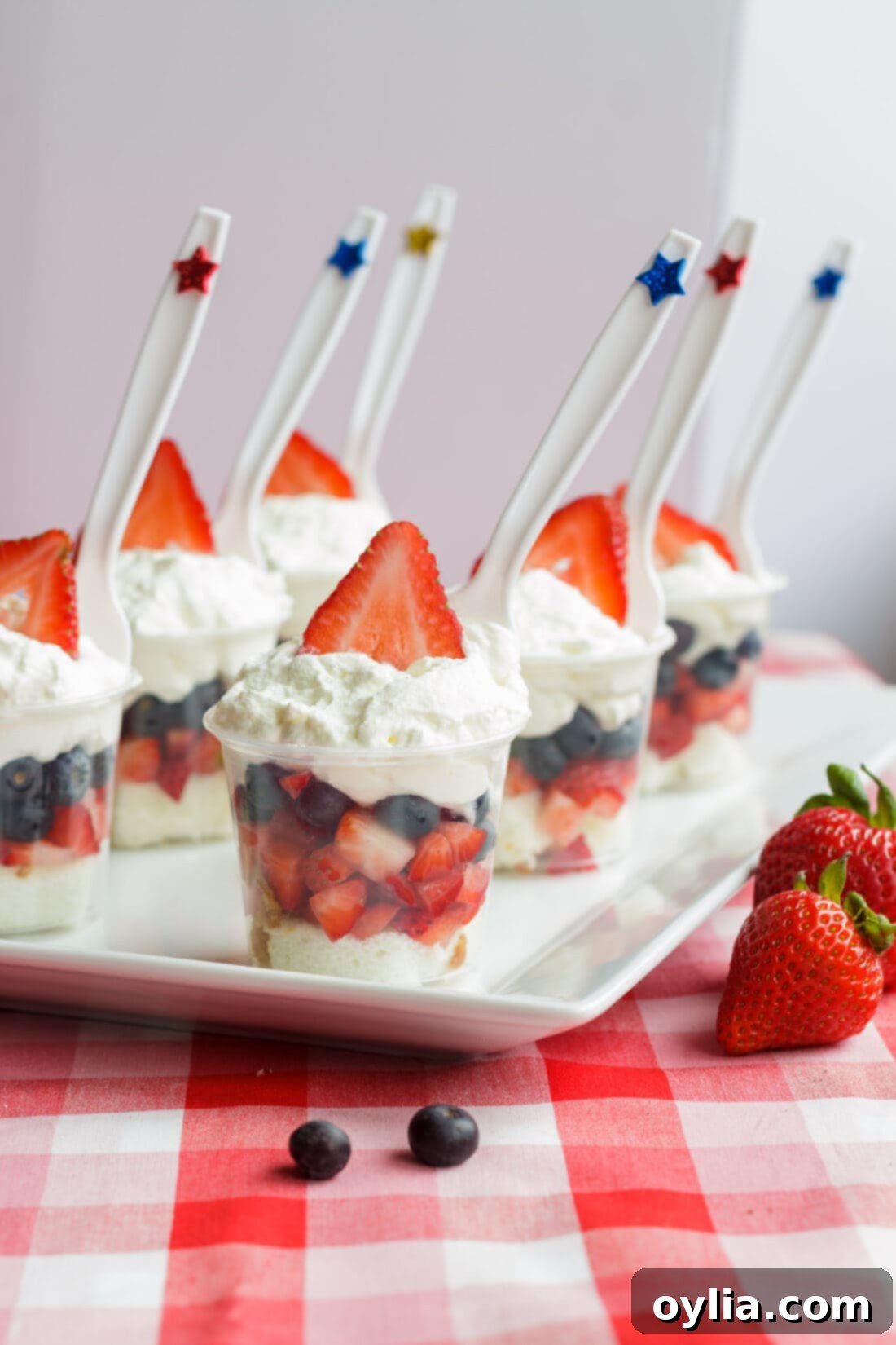 Mini Shortcake Cups arranged artfully on a platter, ready to be served.