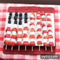 How to make American Flag Fruit Kabobs - step by step guide