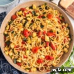 Skillet of Simple Zucchini Tomato Pasta