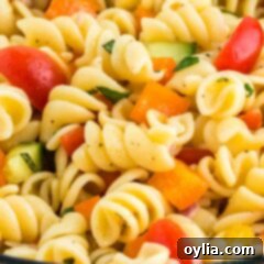 rotini pasta salad with vegetables