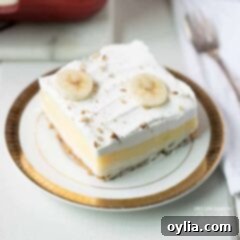 banana cream layer dessert on a plate