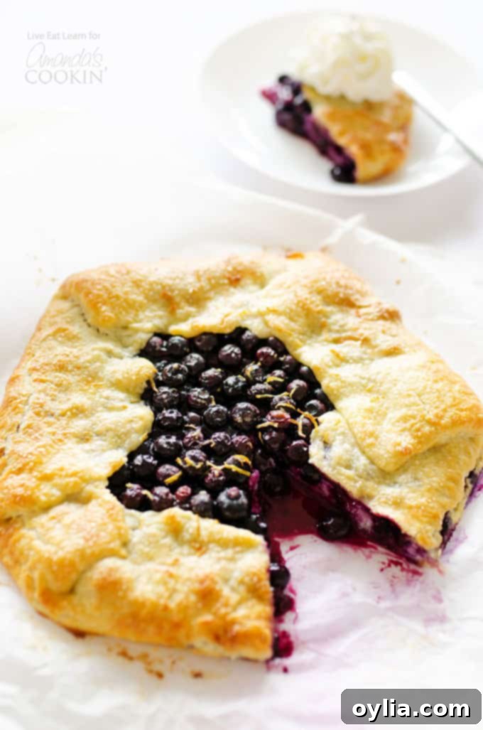 Lemon Blueberry Galette, a rustic and easy pie alternative bursting with citrus and berry flavors.