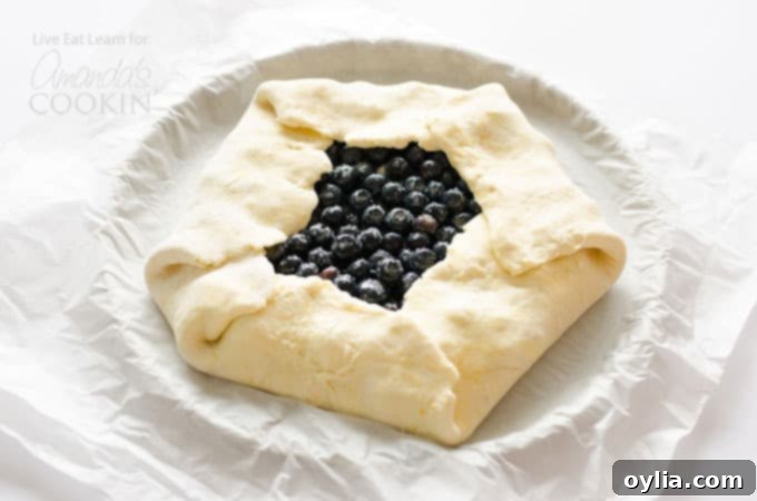 Step-by-step process of making a lemon blueberry galette, from dough preparation to filling assembly.
