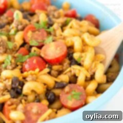 bowl of taco pasta salad