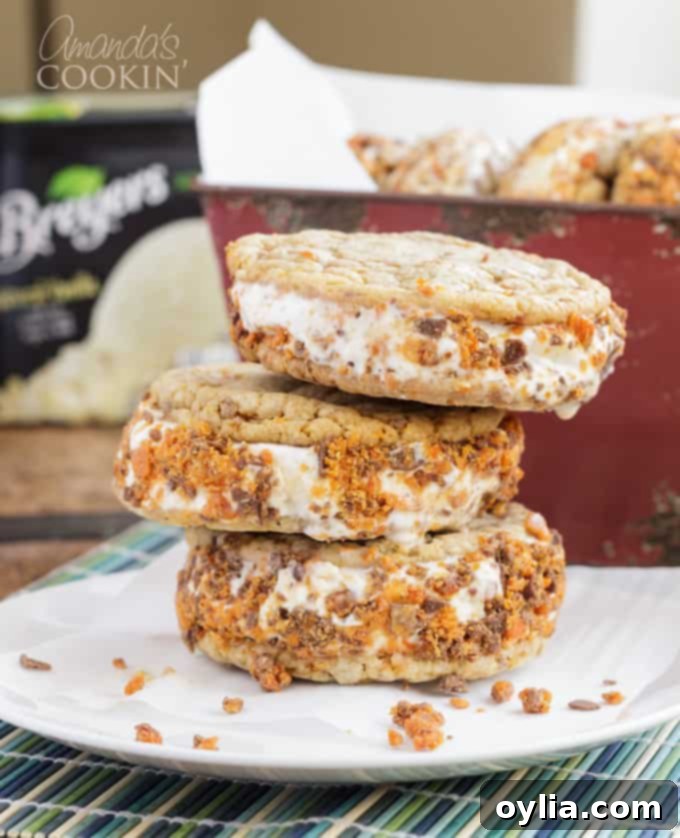 Butterfinger Ice Cream Sandwiches