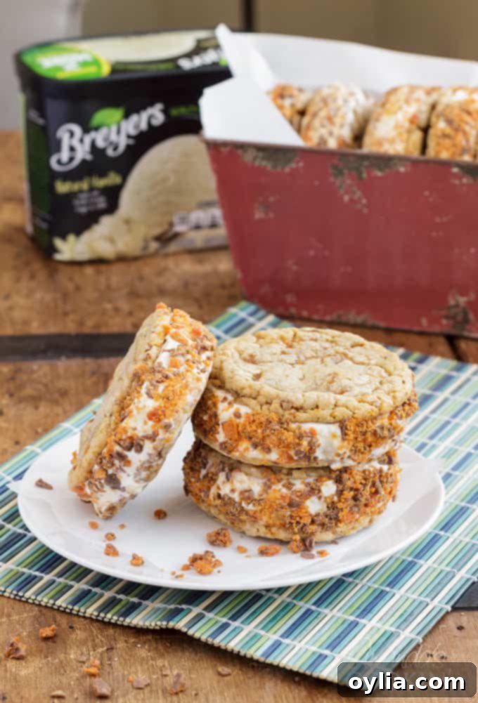 Butterfinger Ice Cream Sandwiches