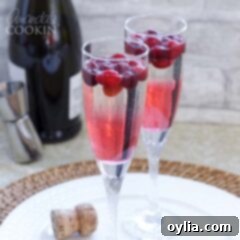 Festive Cranberry Prosecco Fizz 7 Two glasses of Cranberry Prosecco Punch with festive garnishes from the recipe card