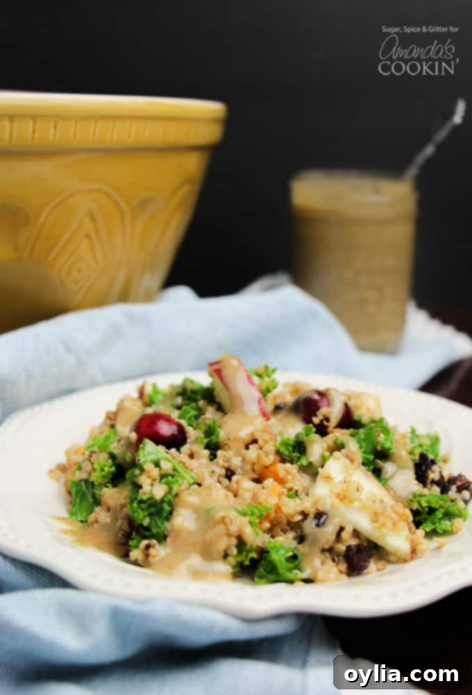 Fall quinoa salad on a plate