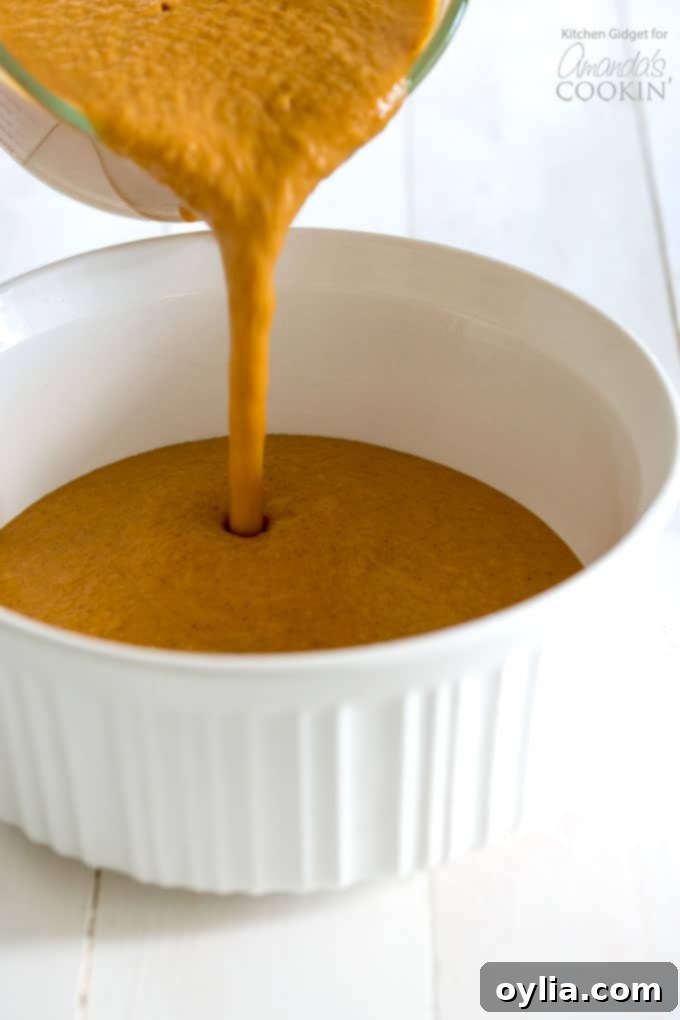 Pumpkin Cobbler step 1: Mixing the pumpkin custard base