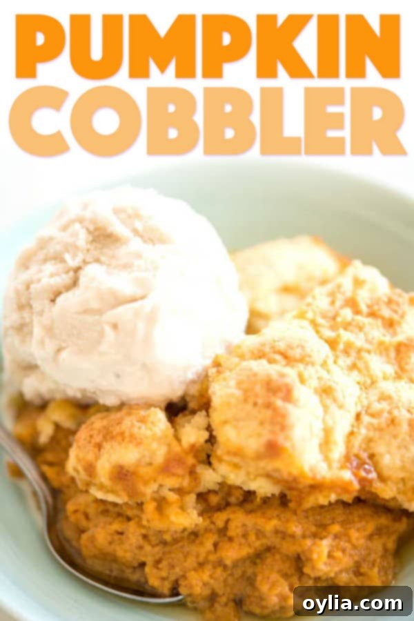 Pumpkin Cobbler served in a bowl, perfect for fall