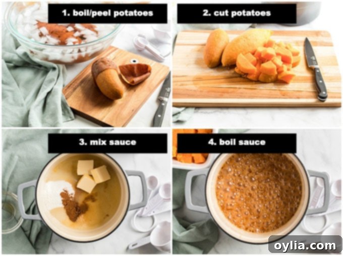 candied yams step photos