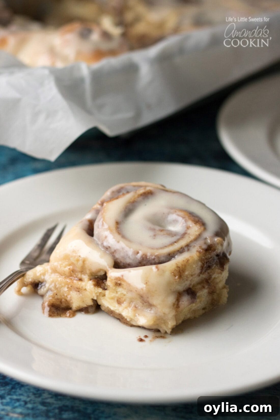 Homemade Cinnamon Roll on a plate
