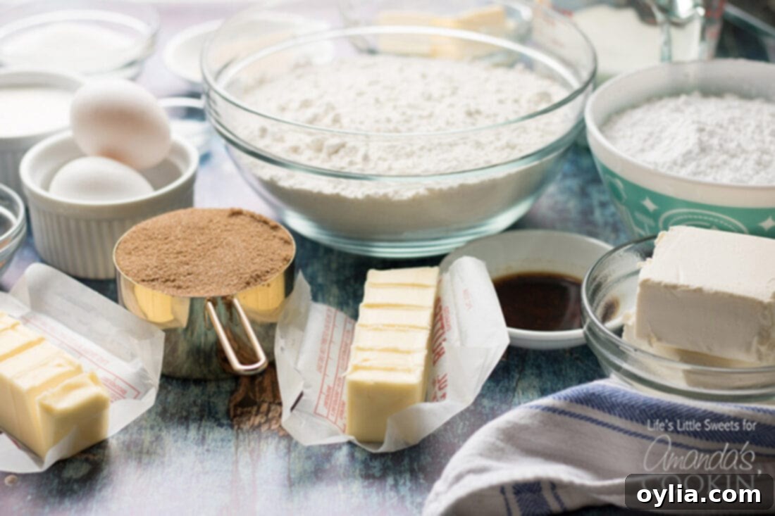 Ingredients for Homemade Cinnamon Rolls
