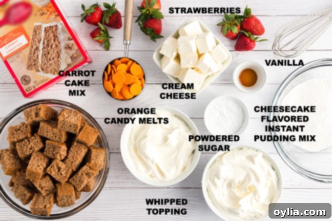 ingredients you need for carrot cake trifle
