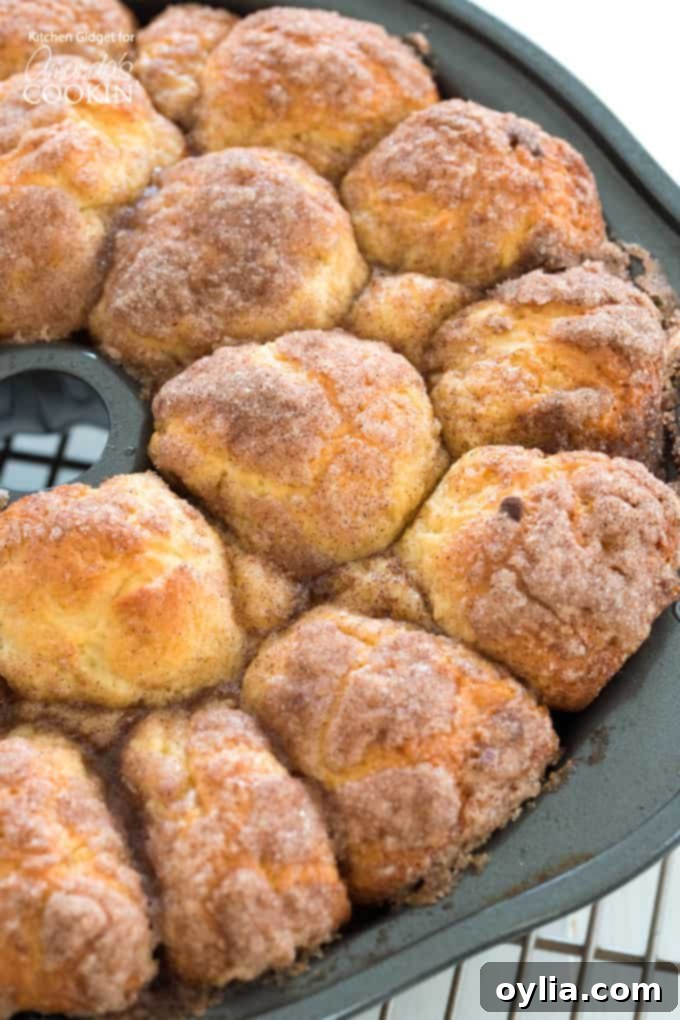 Monkey Bread: little bubbles of bread are coated in butter, cinnamon, and sugar. Crisp and caramelized on the outside but soft inside.