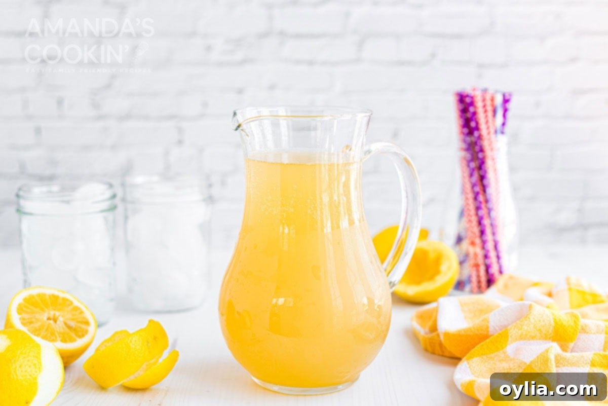Enjoy a pitcher of refreshing Lynchburg Lemonade, a perfect blend of Jack Daniel's, lemon, and fizz. pitcher of lynchburg lemonade