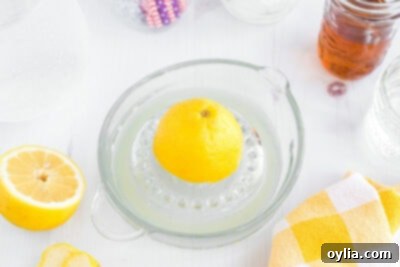 juicing a lemon on citrus juicer