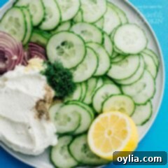 A serving of homemade Tzatziki Salad on a plate