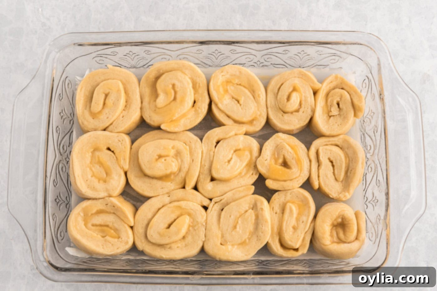 lemon sweet rolls in a pan
