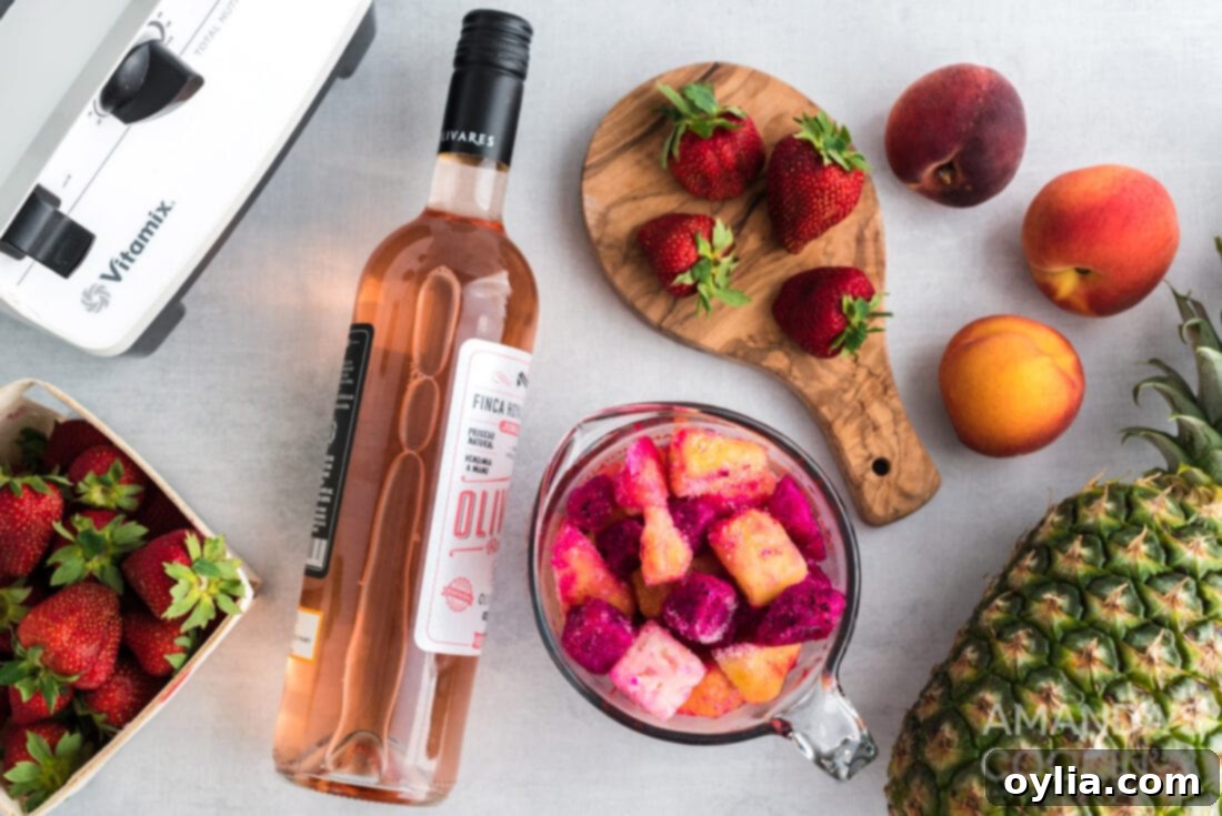 ingredients for wine slushies