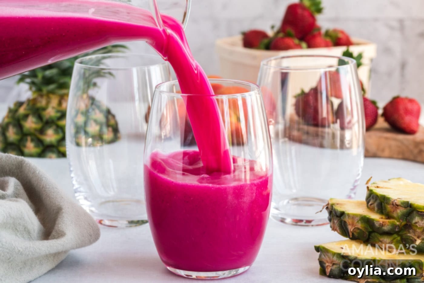 pouring wine slushy into a glass